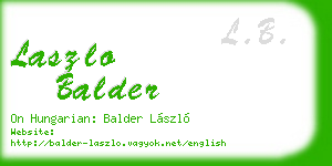 laszlo balder business card